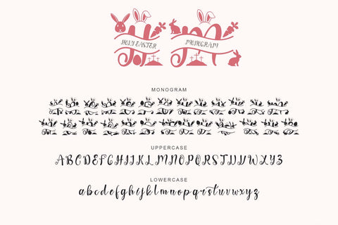 Holy Easter Monogram Font Prasetya Letter 