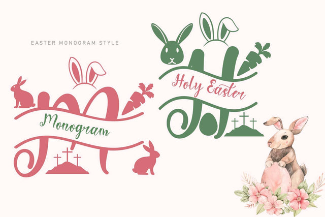 Holy Easter Monogram Font Prasetya Letter 