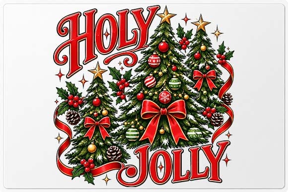 Holy Jolly Christmas Tree Design SVG BillahCrafts 