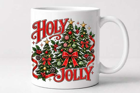 Holy Jolly Christmas Tree Design SVG BillahCrafts 