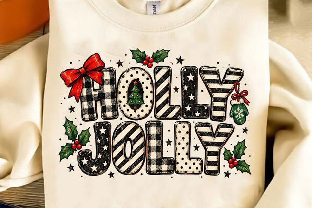 Holy Jolly Plaid Christmas PNG Sublimation SVGista 