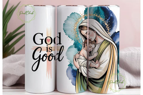 Holy Mother and Child Tumbler Wrap PNG Sublimation PixelChick 