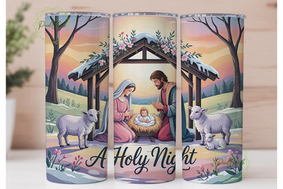 Holy Night 20oz Tumbler Wrap Sublimation PixelChick 
