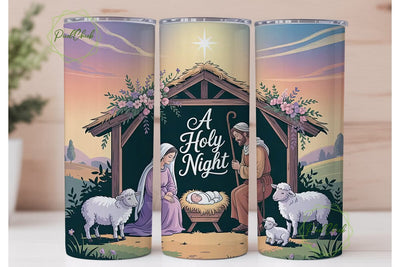 Holy Night 20oz Tumbler Wrap Sublimation PixelChick 
