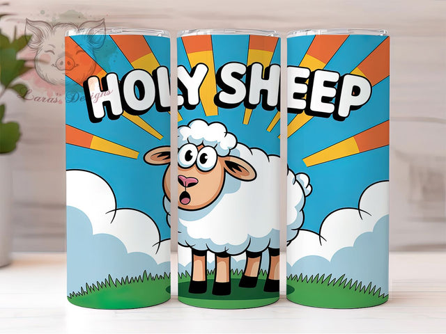 Holy Sheep Funny 20oz Tumbler, Funny Gift, Sublimation Wrap, Sassy Mug, 20oz Tumbler Design, Holy Sheep Quote, Humor Animal Theme Sublimation Lara' s Designs 