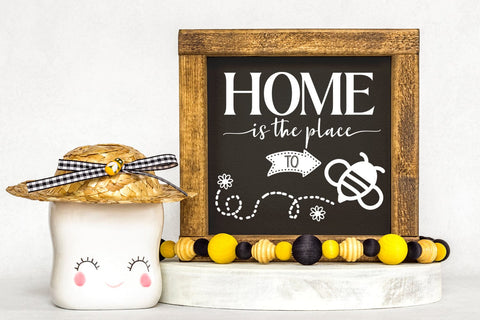 Home Is the Place I Bee Home Decor Sign SVG I Bee Sign SVG SVG Happy Printables Club 