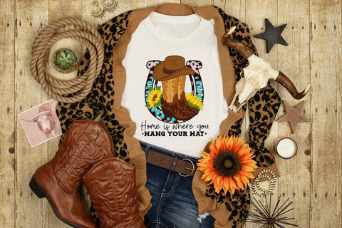 Home is Where You Hang Your Hat, Western Sublimation Sublimation CraftLabSVG 
