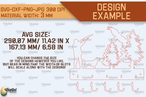 Home Key Holder Forest Laser Cut. Hunting Design SVG SVG Evgenyia Guschina 