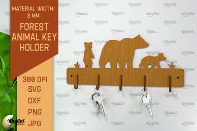 Home Key Holder Forest Laser Cut. Hunting Design SVG SVG Evgenyia Guschina 