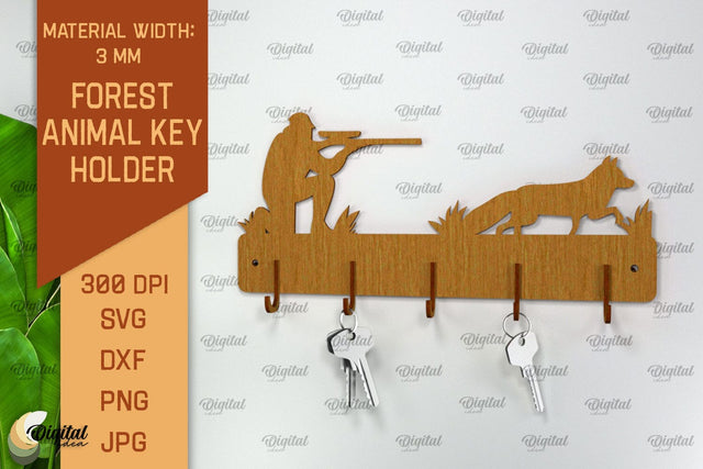 Home Key Holder Forest Laser Cut. Hunting Design SVG SVG Evgenyia Guschina 