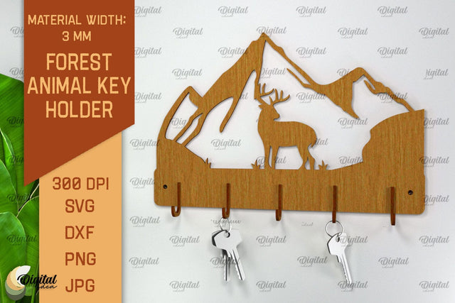 Home Key Holder Forest Laser Cut. Hunting Design SVG SVG Evgenyia Guschina 