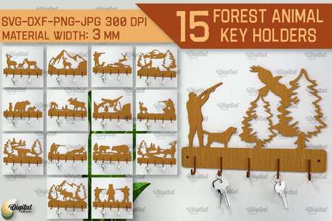 Home Key Holders Forest Laser Cut Bundle. Hunting Design SVG SVG Evgenyia Guschina 
