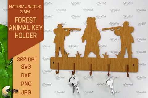 Home Key Holders Forest Laser Cut Bundle. Hunting Design SVG SVG Evgenyia Guschina 