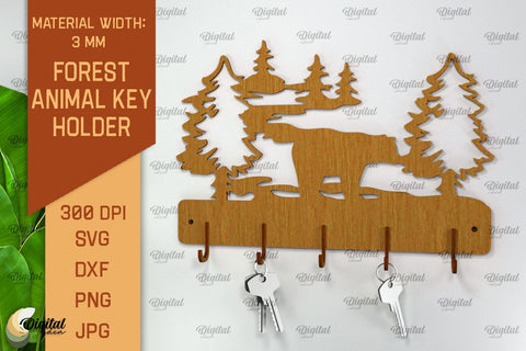 Home Key Holders Forest Laser Cut Bundle. Hunting Design SVG SVG Evgenyia Guschina 