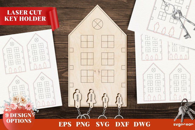 Home Key Holders Laser Cut Files SVG SvgOcean 
