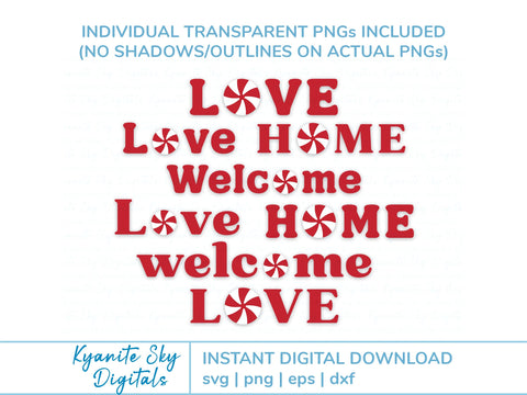 Home Love Welcome SVG bundle words with Christmas peppermints SVG Kyanite Sky Digitals 