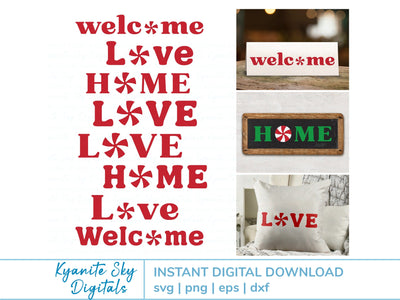 Home Love Welcome SVG bundle words with Christmas peppermints SVG Kyanite Sky Digitals 