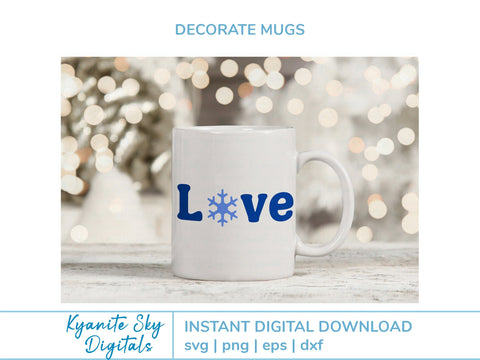Home Love Welcome SVG bundle words with winter snowflakes SVG Kyanite Sky Digitals 