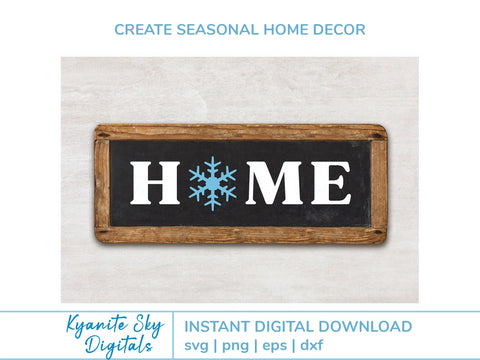Home Love Welcome SVG bundle words with winter snowflakes SVG Kyanite Sky Digitals 