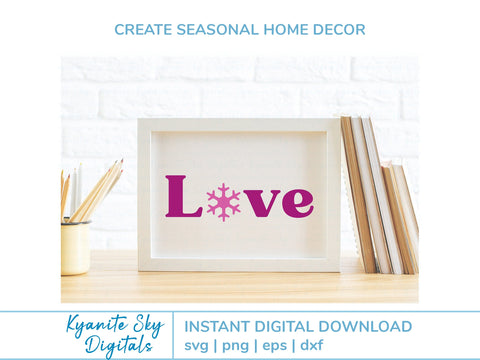 Home Love Welcome SVG bundle words with winter snowflakes SVG Kyanite Sky Digitals 