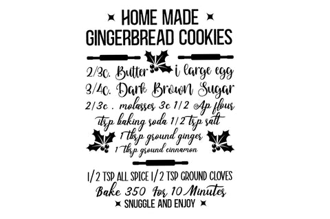 Home made Gingerbread cookies Svg Design SVG Regulrcrative 