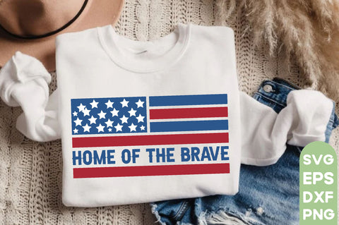 Home of the brave, Patriotic Flag Svg Bundle, American Flag SVG Bundle, July 4th, Patriotic Svg, Fourth Of July,Funny Quote Svg,flag svg,flag PNG, SVG farhad farhad 