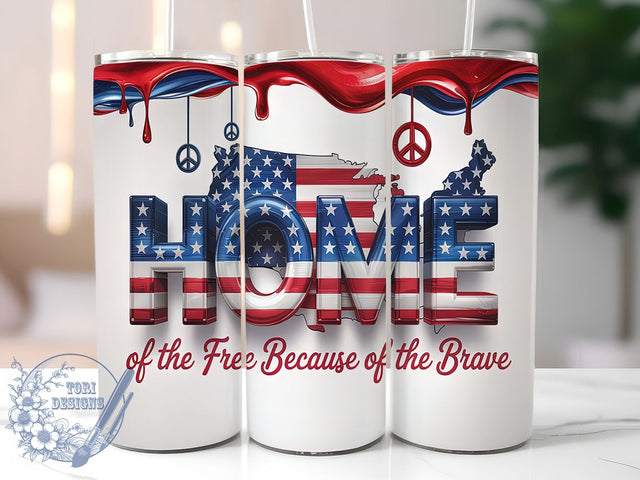 Home of the Free 20oz Tumbler Wrap, Home of the Free Tumbler, 20oz Sublimation Wrap, American Flag Tumbler, Freedom Tumbler Design, USA Pride Drinkware, Fourth of July Gift Sublimation ToriDesigns 