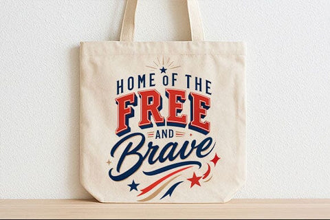 Home of the Free and Brave PNG | Patriotic Quote Sublimation Design SVG BillahCrafts 