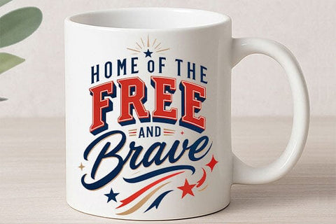 Home of the Free and Brave PNG | Patriotic Quote Sublimation Design SVG BillahCrafts 