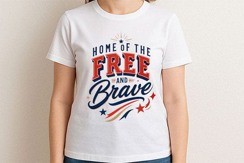 Home of the Free and Brave PNG | Patriotic Quote Sublimation Design SVG BillahCrafts 