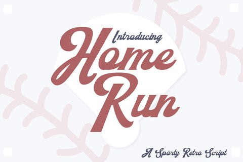 Home Run Retro Sports Script Font Blush Font Co. 