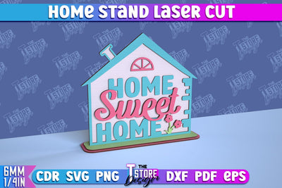 Home Stand Laser Cut | Table Sign Design | Decorative Stand | Kind Inscriptions | CNC File SVG The T Store Design 
