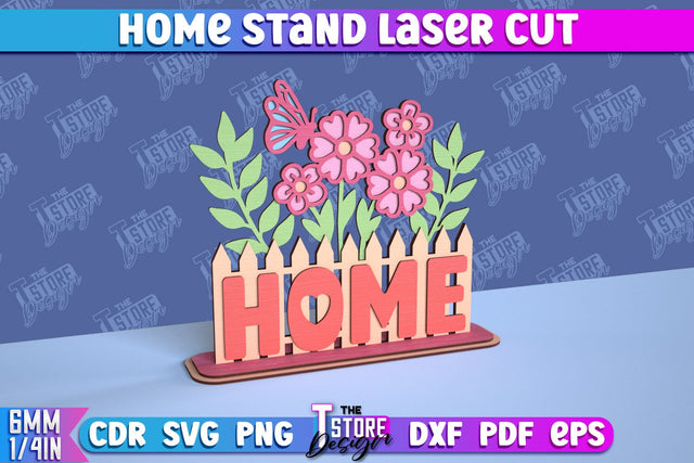 Home Stand Laser Cut | Table Sign Design | Decorative Stand | Kind Inscriptions | CNC File SVG The T Store Design 