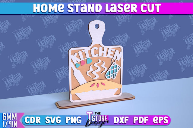 Home Stand Laser Cut | Table Sign Design | Decorative Stand | Kind Inscriptions | CNC File SVG The T Store Design 