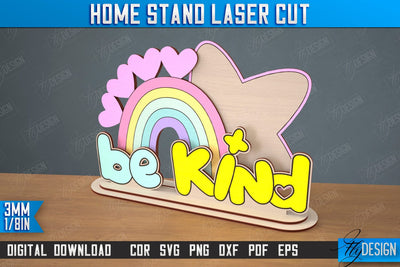 Home Stand | Table Sign | Decorative Stand | Kind Inscriptions | CNC File SVG Fly Design 