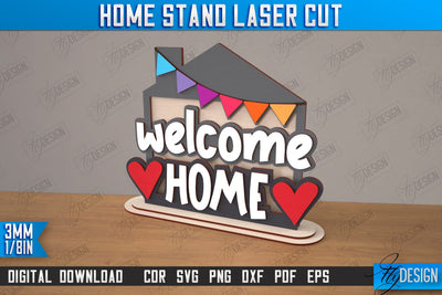 Home Stand | Table Sign | Decorative Stand | Kind Inscriptions | CNC File SVG Fly Design 