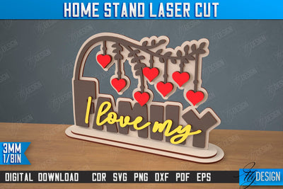 Home Stand | Table Sign | Decorative Stand | Kind Inscriptions | CNC File SVG Fly Design 
