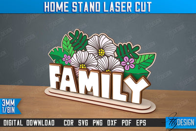 Home Stand | Table Sign | Decorative Stand | Kind Inscriptions | CNC File SVG Fly Design 