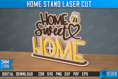 Home Stand | Table Sign | Decorative Stand | Kind Inscriptions | CNC File SVG Fly Design 