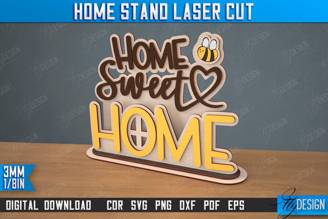 Home Stand | Table Sign | Decorative Stand | Kind Inscriptions | CNC File SVG Fly Design 