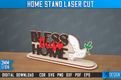 Home Stand | Table Sign | Decorative Stand | Kind Inscriptions | CNC File SVG Fly Design 