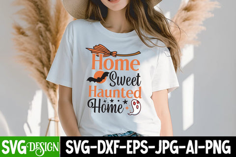 Home Sweet Haunted Home SVG Design,Home Sweet Haunted Home Sublimation PNG, Halloween Sublimation PNG, Halloween SVG Bundle,Halloween SVG Quotes,Halloween PNG, Halloween SVG SVG BlackCatsMedia 