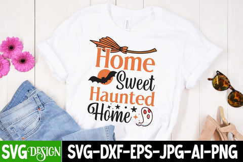 Home Sweet Haunted Home SVG Design,Home Sweet Haunted Home Sublimation PNG, Halloween Sublimation PNG, Halloween SVG Bundle,Halloween SVG Quotes,Halloween PNG, Halloween SVG SVG BlackCatsMedia 