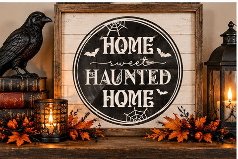 Home Sweet Haunted Home SVG - Halloween Cut File PNG SVG Silhouette School Blog Design Shop 