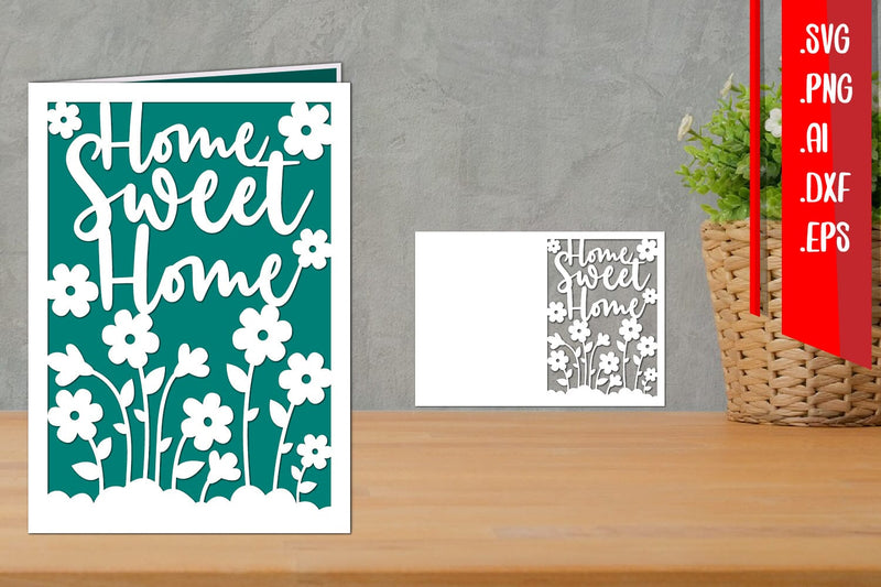 Home Sweet Home Card, New Home Card SVG zafrans studio 