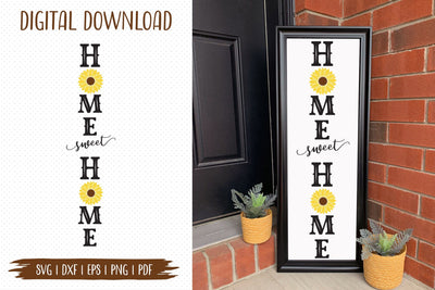 Home Sweet Home Cut File - Sunflower Porch Sign SVG SVG CraftLabSVG 