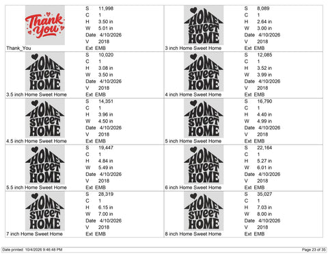 Home Sweet Home Embroidery Design – Retro House Typography Heart Machine Embroidery File Embroidery/Applique DESIGNS PatternFeed8 