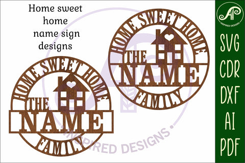 Home sweet home family name wall art sign, SVG personalized SVG APInspireddesigns 