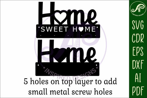 Home sweet home Key holder designs for wood and metal SVG APInspireddesigns 