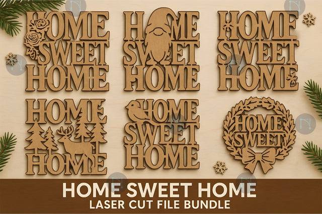 Home Sweet Home Laser Cut SVG Bundle SVG MD JOYNAL ABDIN 